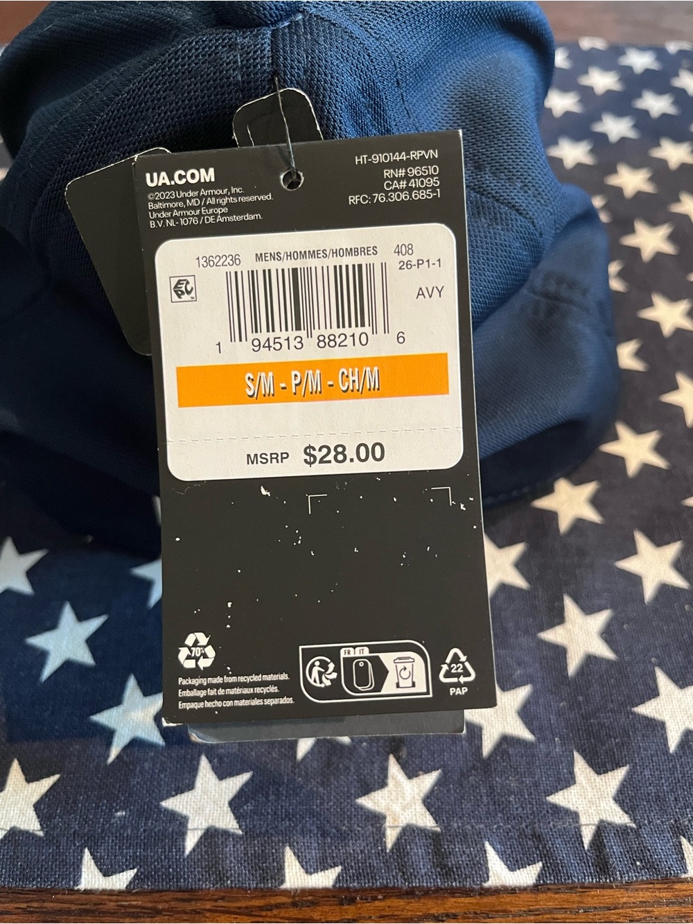 Under Armour Mens Navy Cap with American Flag Logo - Picture 4 of 5